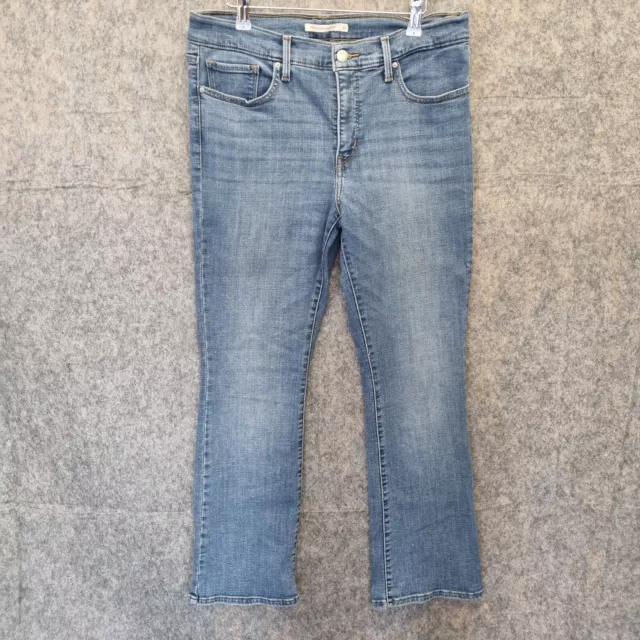 Levis 315 Damenjeans 32 blau Stretch Denim geformter Bootcut mittlerer Reißverschluss