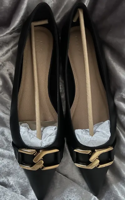 ASOS Design Shoes - Ballet Flats - Chain Block - Brand New - Size 7 - Black