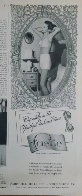 1944 FAERIE SILK Mills womens girdle underwear bra vintage fashion ad $9.99  - PicClick