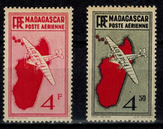 Timbre de Madagascar PA  N° 6 et 7  TB N*.