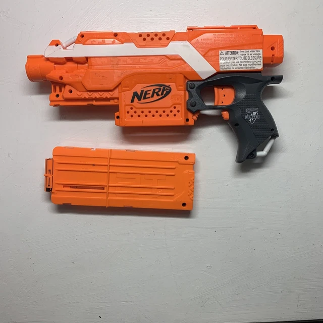 NERF NSTRIKE ELITE Stryfe Orange Motorized Gun Blaster BROKEN AS IS