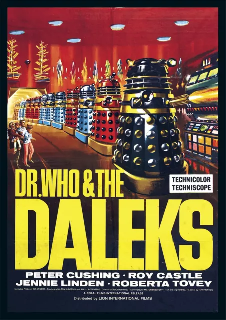 Dr Who 1960s Film and the Daleks Repro Film POSTER