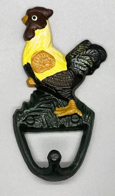 Cast Iron ROOSTER Hanger - Towel, Coat, Hat, Key Rack - HEN Hook CHICKEN