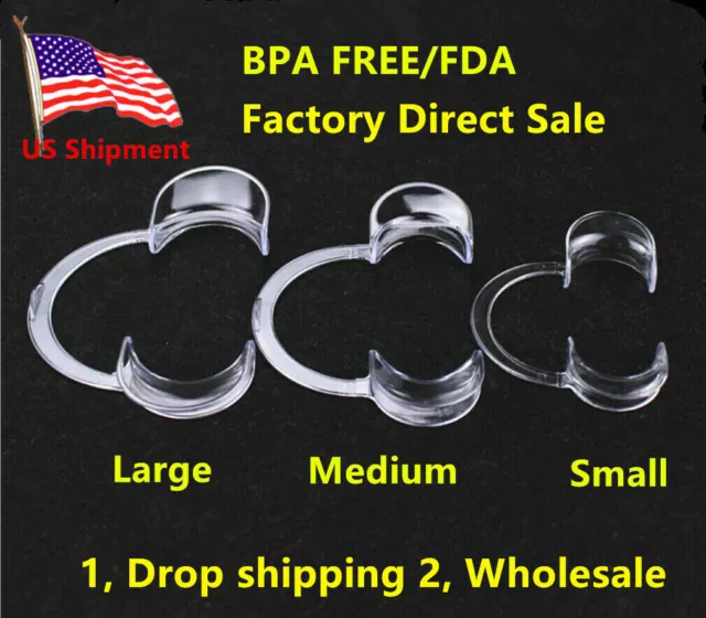 20pc S/M/L Dental Mouth Opener Lip Cheek Retractor C-Shape Adult Kid YA Game