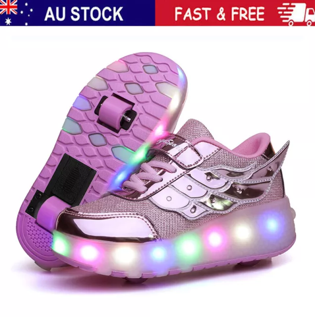 New Girls LED Wheel Shoes Women Kids Led Light UP Roller Skate Sneakers Shoes