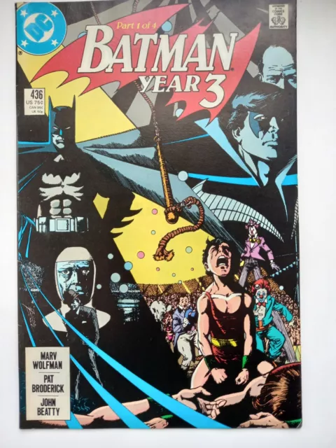 BATMAN #436 (Wolfman/Broderick) DC Comics 1989 1st Appearance Tim Drake FN/VFN