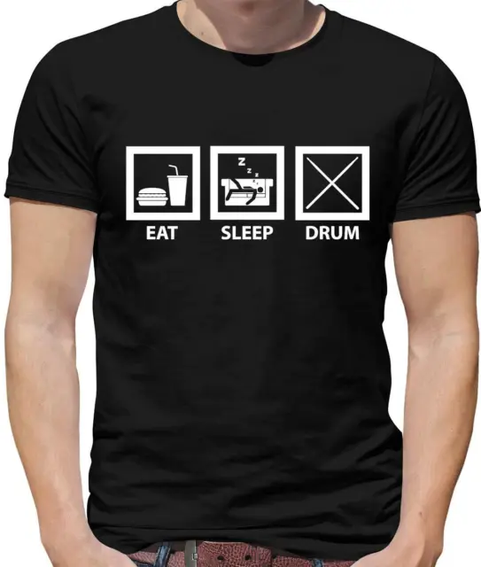 Eat Sleep Drum (Drummer) Mens T-Shirt - Drumming - Band - Music - Rock - Jazz