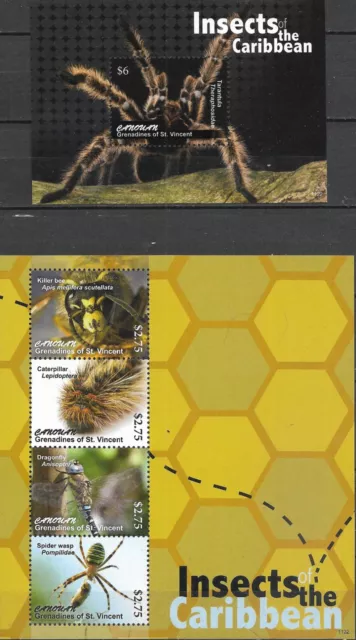 ST. VINCENT & THE GRENADINES - MNH "Insects Of The CARIBBEAN" 2 S/S !
