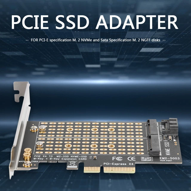 M+B Key M.2 NVME SSD to PCIE SATA Adapter Expansion Card for 2230 2242 2260 2280