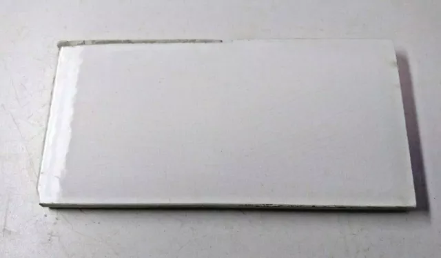 National Dec 1907 USA 6" X 3" Gloss Off White Ceramic Subway 1 Wall Tile Antique 3