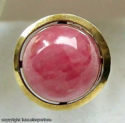 Rosenquarzring Ring mit Rosenquarz in aus 14kt 585 Gold Finger Damen Antik Gr56