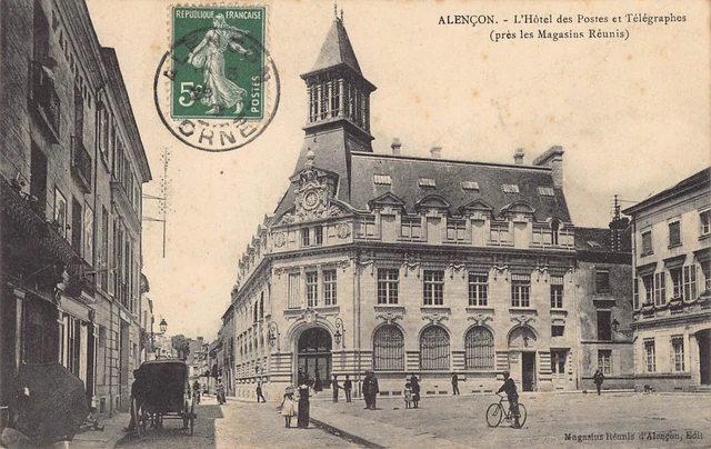 Carte Postale Ancienne Dept 61 Orne - Alençon l' Hôtel des Postes et Télégraphes