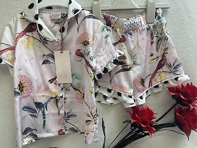 BNWT Girls Ted Baker Nightwear Pjs Top & Shorts Set Summer Outfit Age 2-3 Years