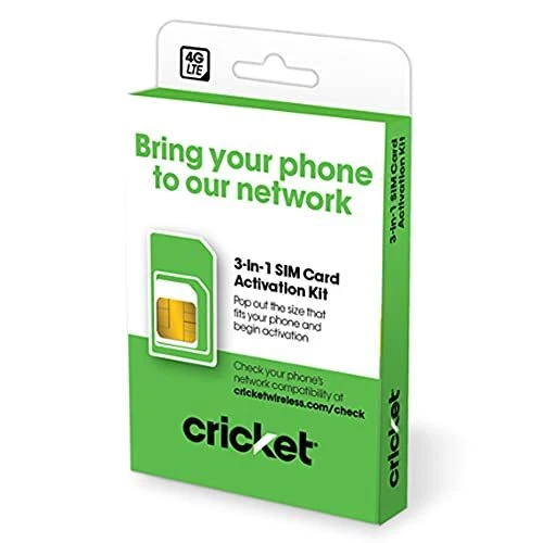 Cricket BYOD 2.0 Wireless 3-in-1 SIM Card Kit - Prepaid - Black
