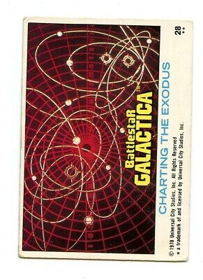 1978 Battlestar Galactica Trading Card - #28 Charting the Exodus