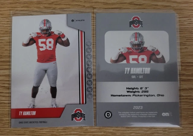 2024 Onit Athlete Football Card – Ohio State Buckeyes #B-87 Ty Hamilton Collector’s Edition