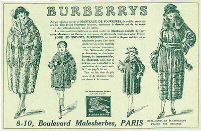 pub. 28 x 18,5 *** BURBERRYS _ Costumes Tailleur & Manteaux *** 1919 // a152 