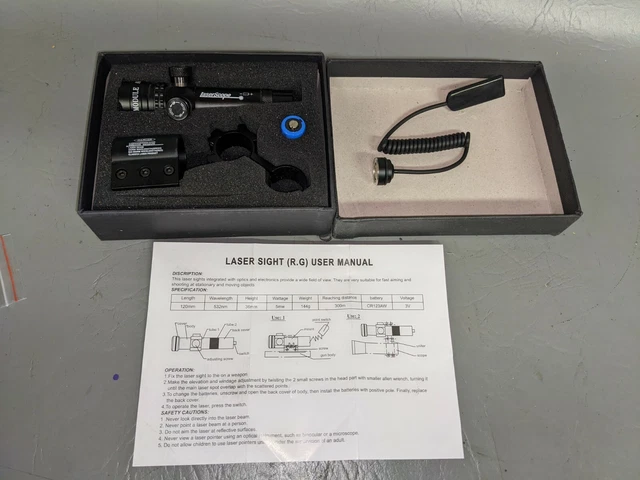 EZshoot Green Laser Sight Green Dot 532nm Scope with 20mm Picatinny Mount (3G)