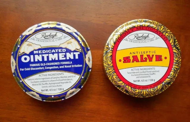 Rawleigh Antiseptic Salve   &  Medicated Ointment Set 4.5 oz. each