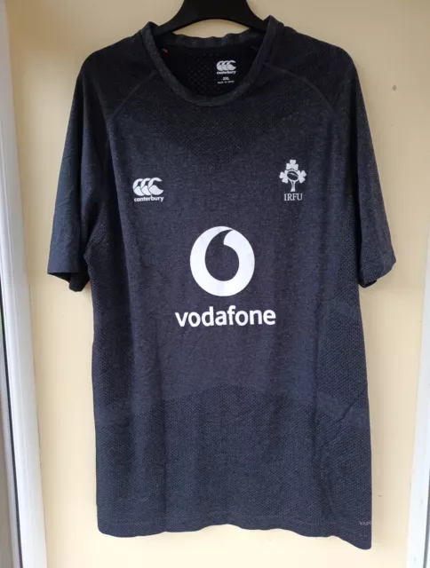 Ireland Canterbury Rugby Shirt Training Top Jersey 2XL Charcoal Black Vapodri
