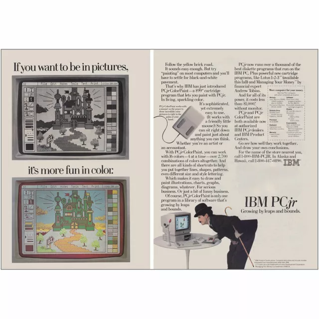 1984 IBM PC Jr: If You Want to Be In Pictures Vintage Print Ad