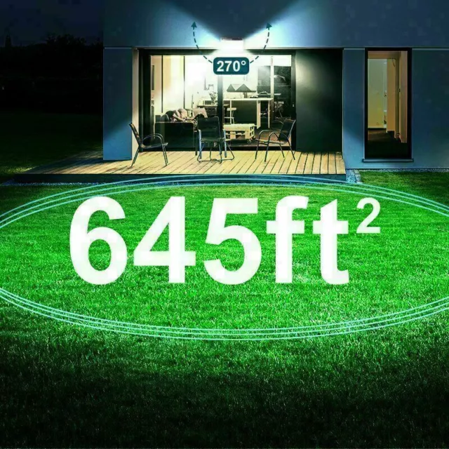 Solar Power PIR Motion Sensor Wall Light LED Outdoor Garden Security Flood Lamp