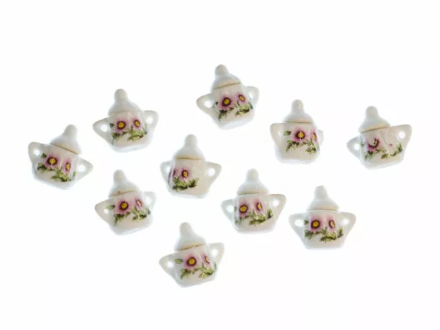 10x Azucarero Casa de Muñecas Taza Porcelana Té Café Borde de Oro Flores