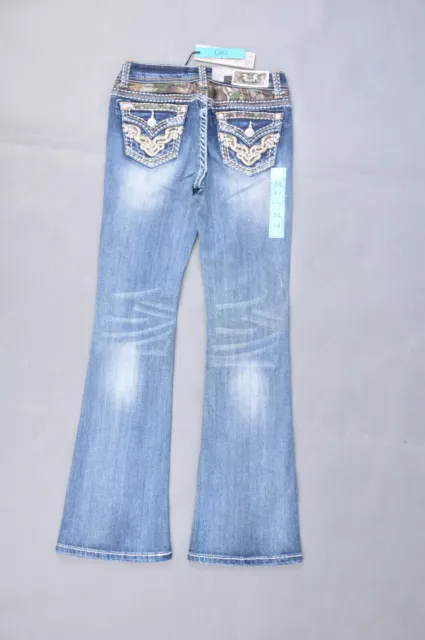 Girls Grace in LA brand Stretch Denim Western boot leg Jeans size 14 #WG-1231