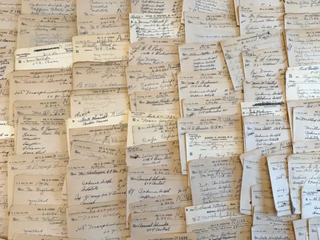 Lot of 100 Antique RX Doctor Prescription Slips 1930s Obsolete Leavenworth KS D