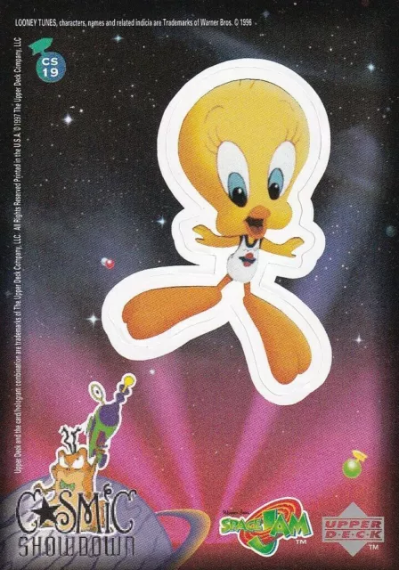 Tarjeta Space Jam Series 2 1997 Cosmic Showdown Stick-Ons CS19 Tweety