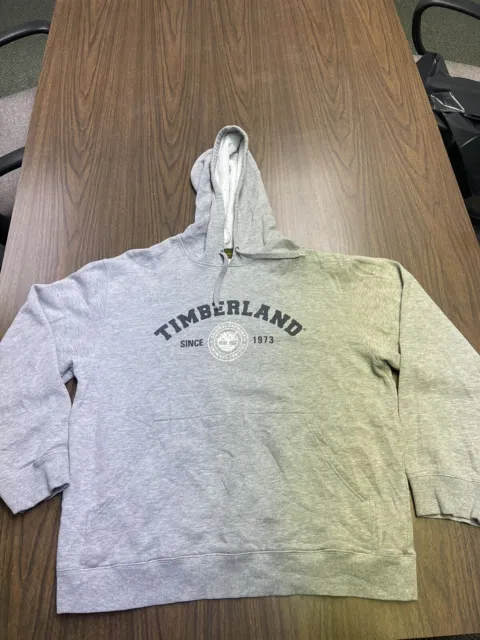 Timberland Since 1973 Pull Over Hoodie Gray Large Sweatshirt L Grey