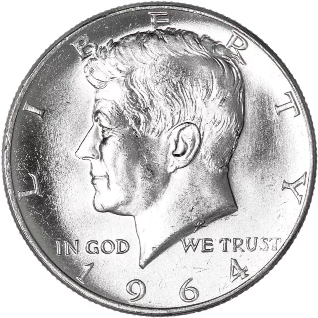 1964 D Kennedy Half Dollar 90% Silver BU US Coin