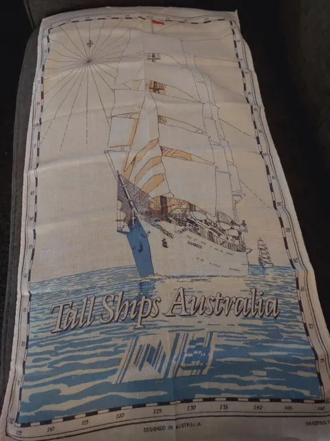 Vintage TALL SHIPS AUSTRALIA/ SAILING SHIP  / 79cm x 41cm - Beautiful Graphics