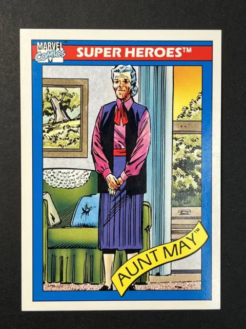 1990 Impel Marvel Universe Series 1 # 28 Aunt May Rookie Card Nm Or Better
