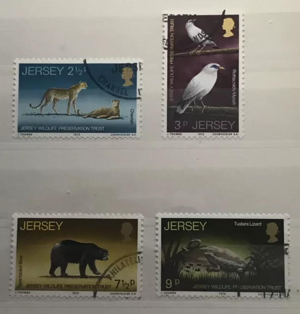 Jersey - 1972 Wildlife Preservation Trust (2Nd Series) Set Used Sg 73-76