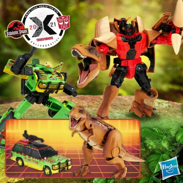 Jurassic Park Transformers Mash-Up Tyrannocon Rex und JP93 Set von Hasbro