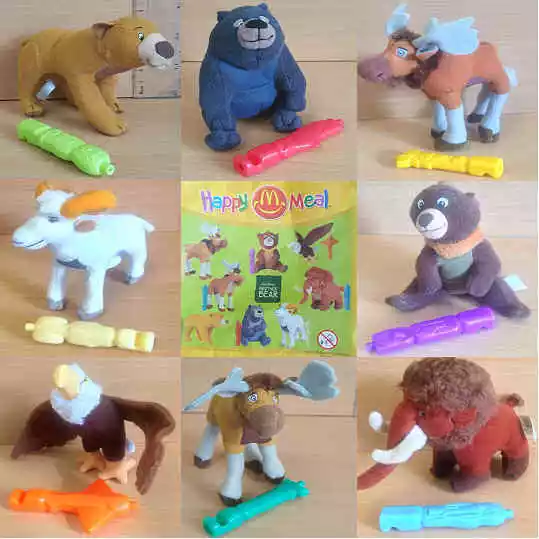 McDonalds Happy Meal Spielzeug 2003 Disney Brother Bear einzelnes Stoffspielzeug - verschiedene