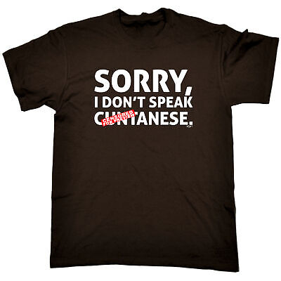 Sorry Dont Speak Cuntanese Mens Funny Novelty Top Shirts T Shirt T-Shirt Tshirts
