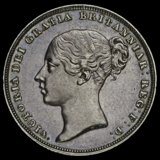 1838 Queen Victoria Young Head Silver Shilling, Scarce, G/EF