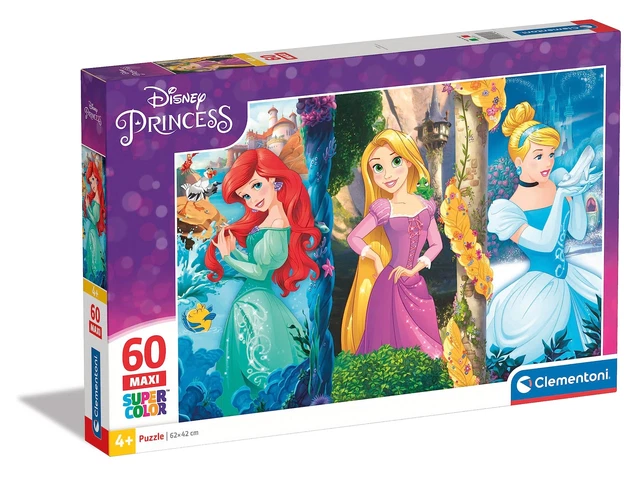 CLEMENTONI PRINCESS DISNEY Supercolor Puzzle Maxi Multicolore 60 Pezzi ...
