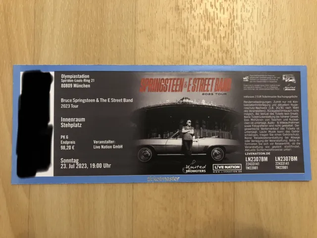 Bruce Springsteen Stehplatz Innenraum Ticket 23.07.2023 München Deutschland