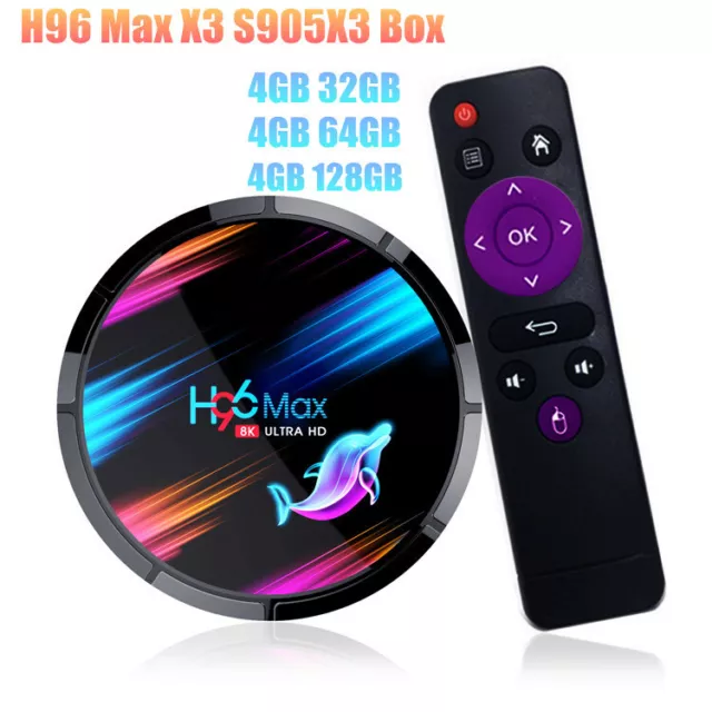 H96 MAX X3 S905X3 Android 9.0 Smart Set Top Box 4G 128G TV Box WiFi Media player