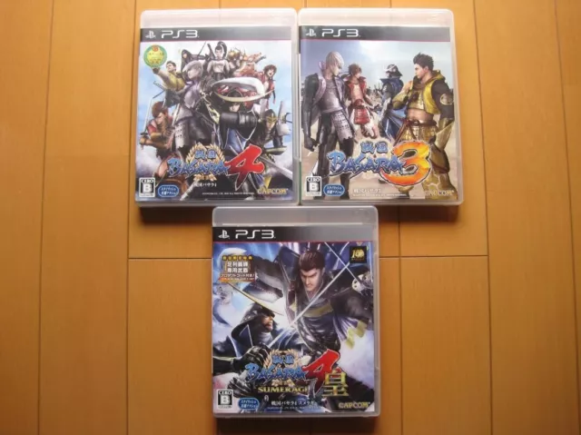 Sengoku Basara 3 ＋ 4 + Sumeragi 3Games set Sony PlayStation 3 PS3 Tested