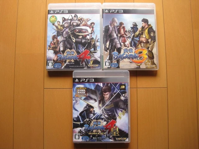 Sengoku Basara 3 ＋ 4 + Sumeragi 3Games set Sony PlayStation 3 PS3 Tested