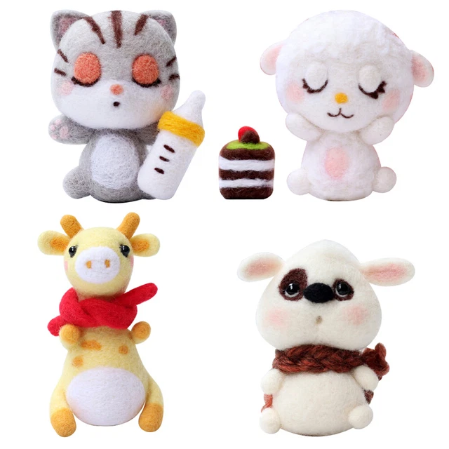 2 Sets Poke-Puppe Wolle Nadelfilzzubehör Selber Machen Strick-Starter-Kit