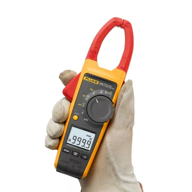 Fluke 376 True RMS AC/DC Clamp Meter 1000V 1000A mVDC MIN MAX AVG Inrush Backlit 3