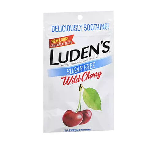 Luden's Throat Drops Sugar Free Wild Cherry 25 Each By Ludens