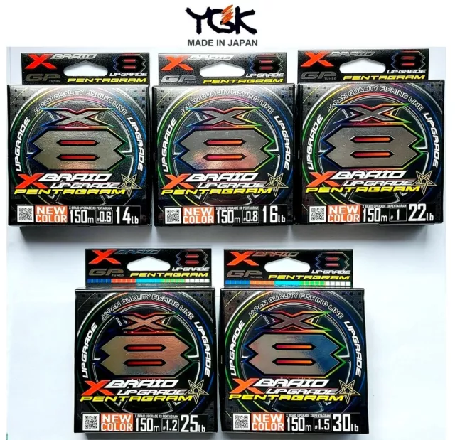 YGK X-Braid Upgrade X8 Pentagram 150m. Japan Braided Fishing Line Multicolor