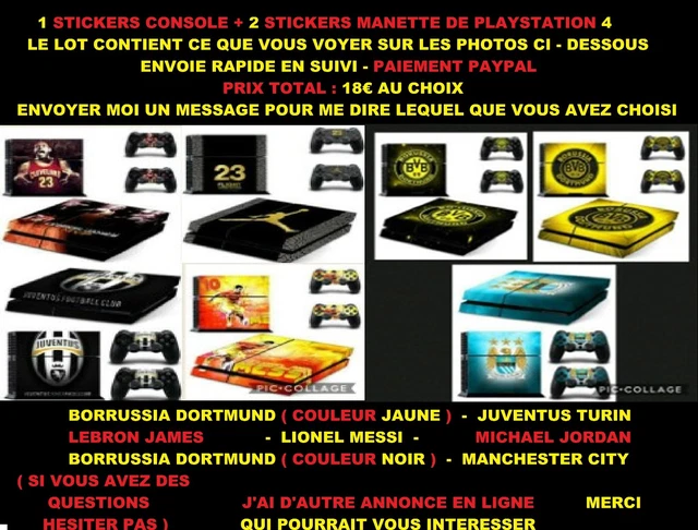 H-PS4Slim-0011 - Autocollant de protection pour Console PS4 Slim et 2
