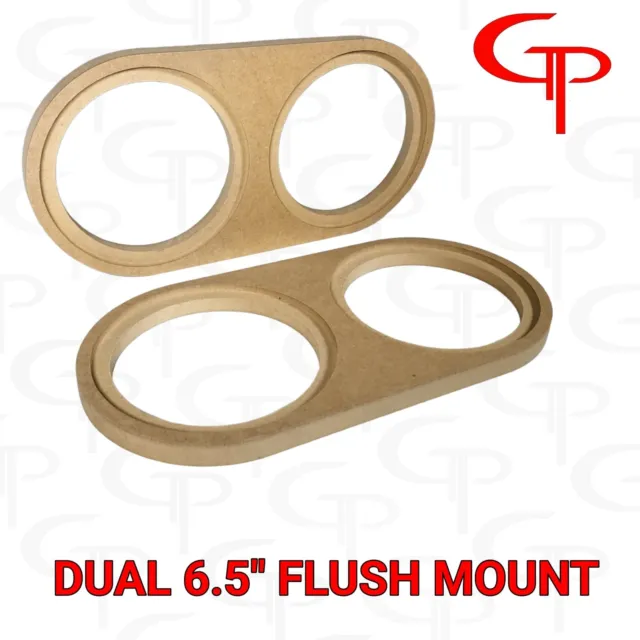 Flush Mount Dual 6.5 inch Speaker Rings MDF GP Car Audio Mounting Spacer 1 Pair